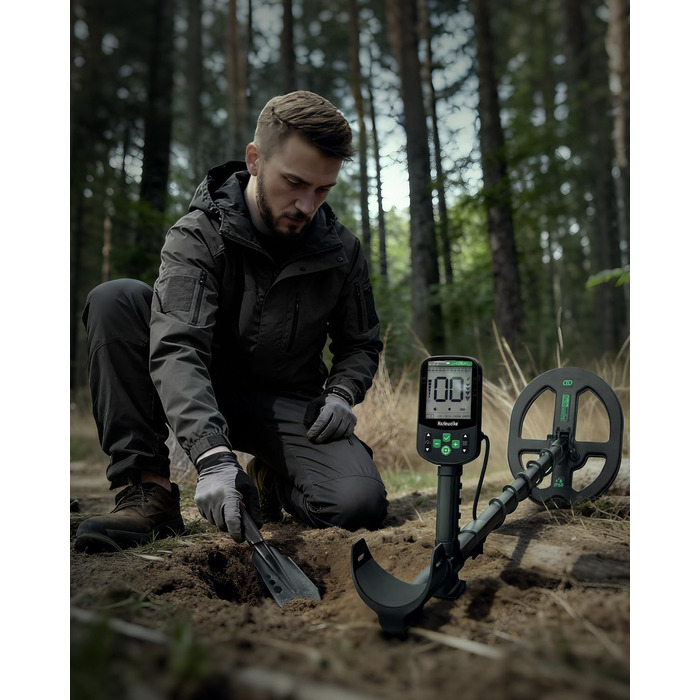 Металошукач Profi з водонепроникною котушкою 11'' DD, глибина виявлення 12''/30 см, висока чутливість до золота, 5 професійних режимів, Pinpoint для срібла