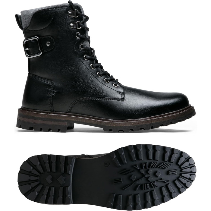 Чоловічі черевики Vostey: зимові мотоциклетні черевики з натуральної шкіри, чорні, 43 EU, модель 8147