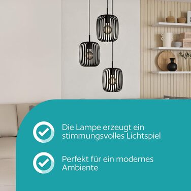 Торшер EGLO Romazzina: металева настільна лампа на тринозі, чорний колір, E27, для спальні та вітальні