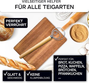 Гранітний м'ясорубка з пестиком з натурального граніту, дерев'яною ложкою, щіткою для чищення, рецептами песто та стійкою з дуба – 350 мл, з дуже довгим пестиком (датський віночок)