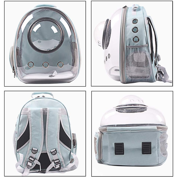 Рюкзак-переноска для котів та собак, рюкзак для тварин, рюкзак-капсула для маленьких котів, цуценят, собак, кроликів, схвалений авіакомпаніями, з вентиляцією, білий