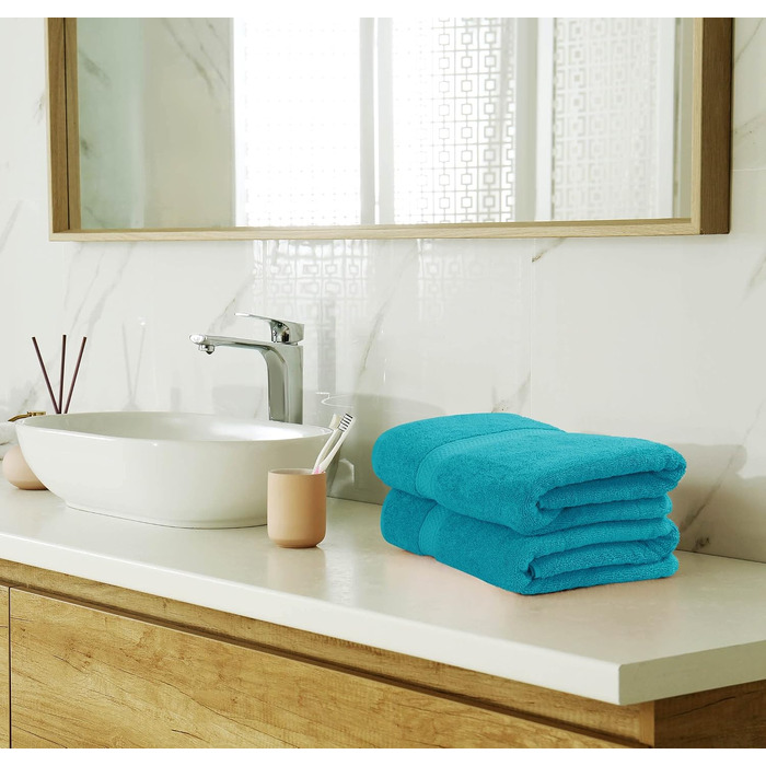 Набір рушників для ванної Utopia Towels, 8 предметів, 100% бавовна, шалфейний (синій, середній розмір): 2 великі, 2 середні та 4 маленькі рушники