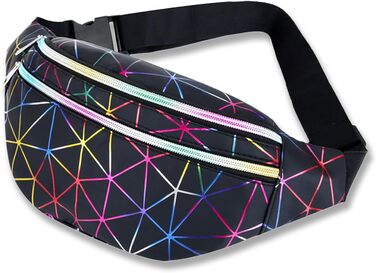 Чоловіча/Жіноча поясна сумка на пояс, бананка з PU шкіри, водонепроникна, чорна