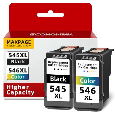 Комплект картриджів Economink 545 546 XL для принтерів Canon PIXMA TS3300, TS3150, TS3350, TS3400, TS4500 (PG-545XL чорний, CL-546XL кольоровий), сумісні