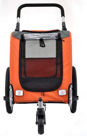 PAPILIOSHOP Причіп для собак та котів – візок для тварин, 3 розміри, стабільний, комфортний, практичний (Помаранчевий)