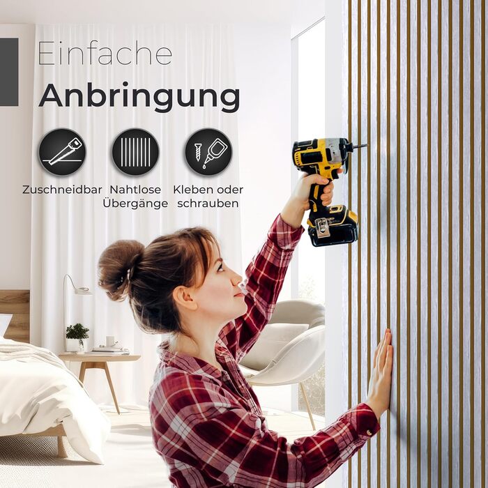 Акустичні панелі з натурального дерева горіх та чорного фетру, 120x60 см, набір 2 шт. — 3D стінові панелі для шумоізоляції та оздоблення інтер'єру