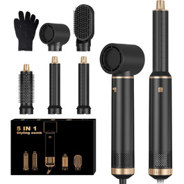 UKLISS Airstyler Pro 7-в-1: професійний фен-щітка з іонізацією, 1400W. Для створення локонів, випрямлення та сушіння волосся. (Жовтий)