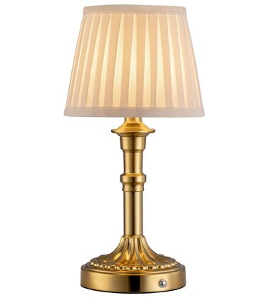 Акумуляторна настільна лампа LED з димером та сенсорним керуванням Bronze + Білий абажур для вітальні, спальні, ванної кімнати