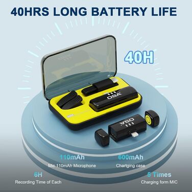 Беспроводной петличный микрофон OSA для iPhone & iPad с шумоподавлением, Lightning, Plug & Play, для интервью, видеоблогинга, YouTube