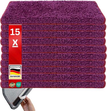 Набори килимків на сходи Floordirekt Barcelona (15 шт.) - килимок на сходи, 16 кольорів, зносостійкий, легкий у догляді, для дому (напівкруглі 65 x 23,5 см)