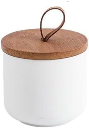 Керамічна банка для цукру, кави, чаю та спецій з кришкою (260 мл, біла)