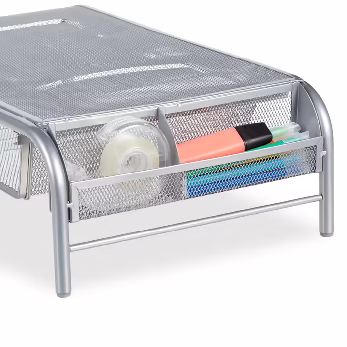 Relaxdays Monitor Stand with Drawer