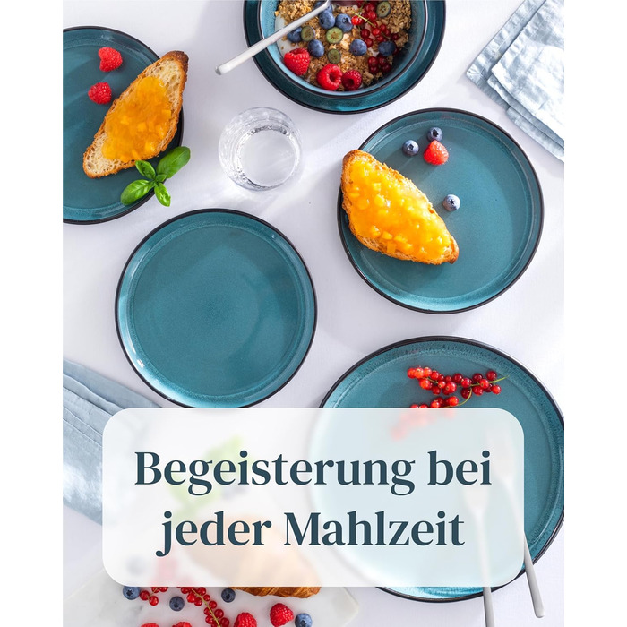 Набір чашок з кераміки Pure Living Ibiza (6 шт.) - Petrol