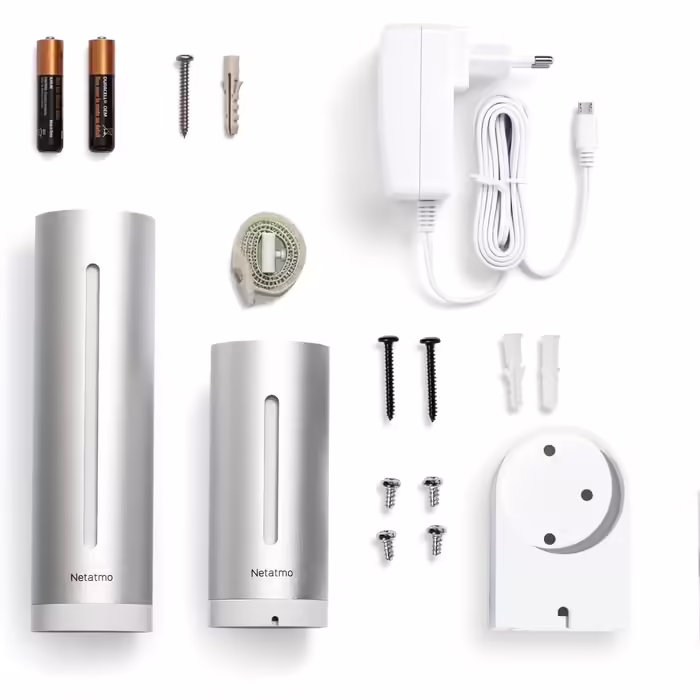 Netatmo Smart Weather Station with Wall Mount - Wi-Fi, Radio, Indoor and Outdoor Sensor, Weather Forecast, Hygrometer, Air Quality, Compatible with Amazon Alexa, Apple HomeKit and Google Home, NWS-AMZ Weather Station (Amazon Exclusive)