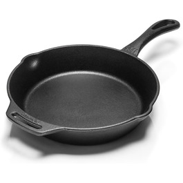 Petromax Frying Pan with Handle - Frying pan made of cast iron suitable for all types of grills and stovetops, gas flames, ovens, or outdoor cooking - Searing, simmering, and roasting with a non-stick effect - Diameter (25 cm)