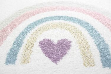 Carpet Dream Kids' Room Carpet Play Carpet Rainbow Dots Hearts Pink Gray Cream Size 140x200 cm 140x200 cm Pink Gray Cream