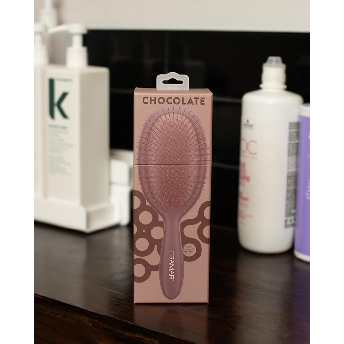 FRAMAR Щітка для волосся без заплутування - для довгих волосся, для жінок, для мокрого волосся, розпушувач, антизаплутування, для кучерявого волосся (Чоколад)