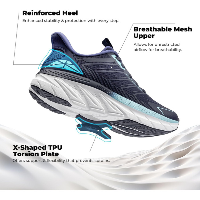 Жіночі спортивні сліпони ALLSWIFIT, зручні, для бігу, тенісу, дихаючі, з неслизькою підошвою, для спорту, фітнесу, тренувань, крос-тренінгу, модні кросівки (41.5 EU, Синій)