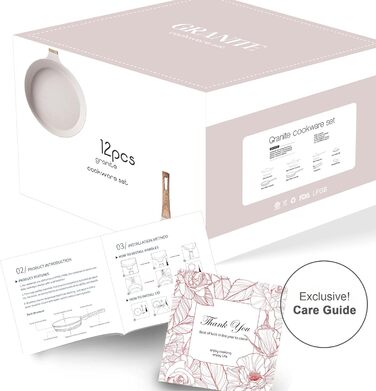 Набір посуду RIOVARM з індукційним покриттям Granit Antihaft: каструлі, сковороди, кришки, лопатка. Без PFOA.