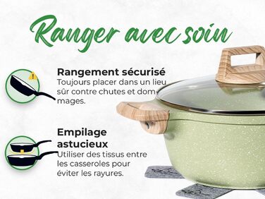 Набір каструль та сковорідок JUST PERFECTO (21 шт., зелений) з індукційним покриттям, без PTFE та PFOA, з антиподряпальним силіконовим покриттям