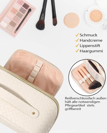 Косметичка для макіяжу велика водонепроникна з PU-шкіри, для подорожей, чорна вінтажна