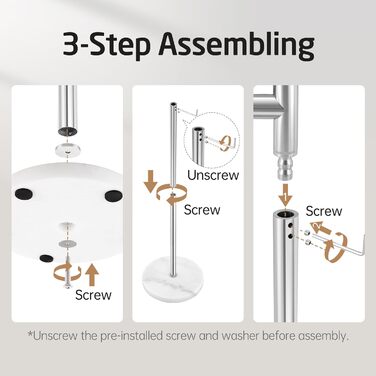 Підставка для рушників KES Gold на ніжці, з мармуровою основою, з нержавіючої сталі 18/8, 3-х секційна, полірована, BTH219-BZ