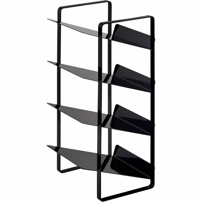 Yamazaki 4304 Tower Bottle Rack, White, Steel, Minimalist, 20 x 20.5 x 40 cm (Black)