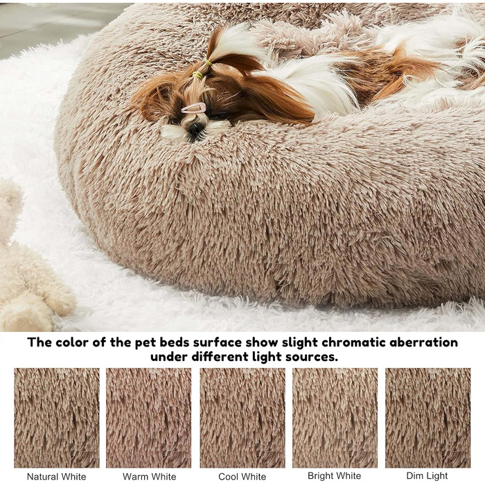 Western Home Dog Bed Run, Fluffy Cat Bed, Dog Cushion for Small Dogs, Washable Dog Bed, Dog Basket, Cat Basket for Sleeping 60 cm, Brown