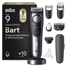Триммер для бороди Braun Series 9 BT9565: професійний набір 14 в 1, титанове лезо, до 180 хв роботи, водонепроникний, 52 налаштування довжини