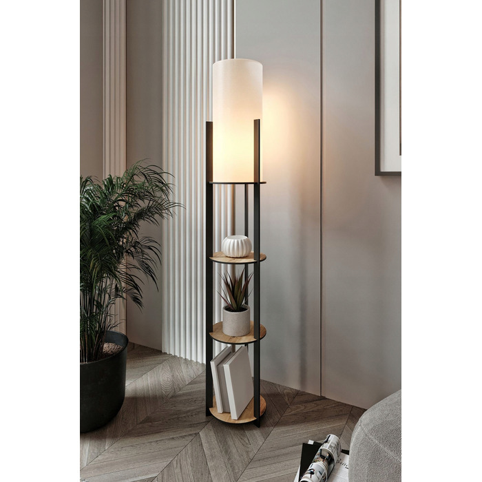 Підлогова лампа Radiante, дуб, абажур ПВХ, МДФ, E27, 135 см, ASIR