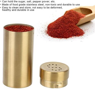 Набір для спецій Nikou: 2 шт. скляні солілки та перечниці з нержавіючої сталі, золоті