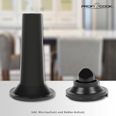 Електричний м'ясорубка ProfiCook PC-FW 1272 з насадкою для печива та вареників | 1200W, 3 металеві диски, функція наповнення ковбас, нержавіюча сталь