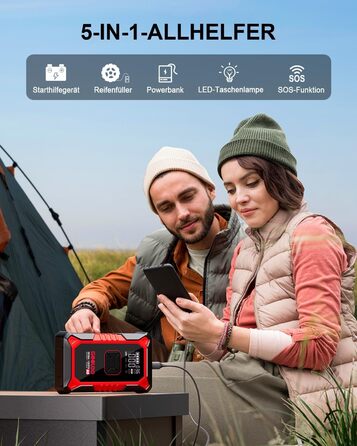 Powerbank з компресором GOOLOO A3 для автомобіля 12V (до 9.0L бензин/6.5L дизель), 3000A, 150PSI, LED дисплей