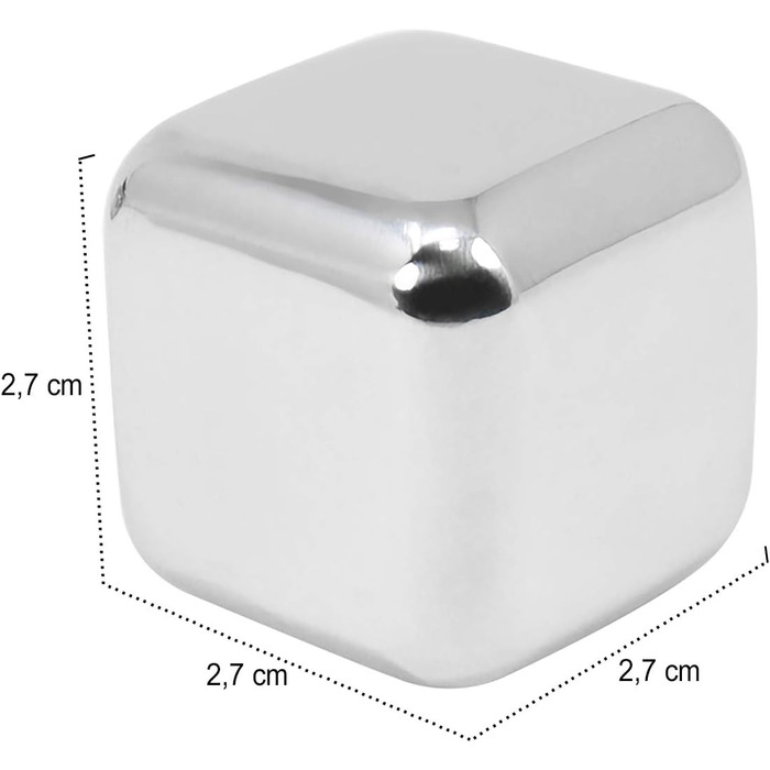 Набір для віскі Com-Four® з нержавіючої сталі: 12 кубиків льоду, мішечок для зберігання та подарункова коробка. Багаторазові кубики льоду для віскі, джину, тоніку та коньяку