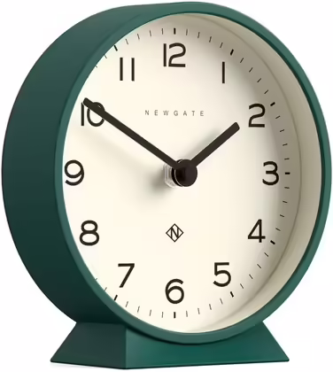 NEWGATE® M Silent Mantel Clock - 'No Ticking' - A Modern Mantel Clock - Small Clock - Mantel Clocks - Minimalist Dial - (Eden Green)
