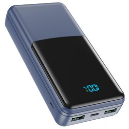 Power Bank Coblob 27000 mAh, USB-C PD 20W, Зовнішній акумулятор для телефону синього кольору
