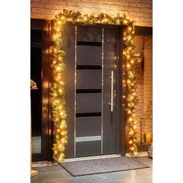 Декоративна гірлянда з LED-підсвічуванням 5 метрів, 80 LED, розширювана, на батарейках, з таймером, шнур 10 метрів, для дому та саду, штучна, тепле біле світло