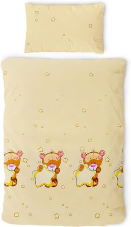 Набір постільної білизни для дітей Gräfenstayn® з мотивами тварин (жирафа та слон) та інтегрованою блискавкою, 100% бавовна (ренфорс) - ковдра 135x100 см, подушка 60x40 см