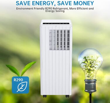 Мобільний кондиціонер 7000BTU/2.0kW: охолодження, вентиляція, осушення, до 68 м³