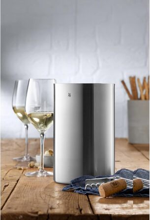 WMF Clever&More Sparkling Wine Cooler Stainless Steel 19.5 cm, Bottle Cooler Double-Walled, Keeps Longer Cool, Sparkling Wine Cooler, Wine Cooler, Ice Cube Container, Matte Finish