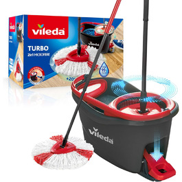 Набір для миття підлоги Vileda Turbo Wischmopp: мікрофібровий моп, телескопічна ручка до 123 см, еко-упаковка