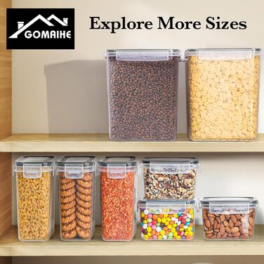 Набір контейнерів для зберігання GoMaihe, 2.5л*6 шт + 5.2л*4 шт. Герметичні контейнери для кухні, органайзери для продуктів, зберігання круп, кави, макаронів