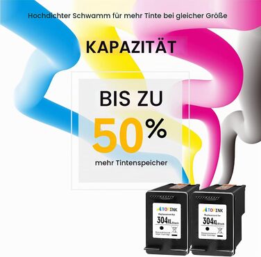 Картриджі 304XL чорні сумісні для принтерів HP Envy 5000, 5010, 5020, 5030, 5032 та DeskJet 2620, 2622, 2630, 3720, 3735, 3750, 3760, 3762 (набір 2 шт.)