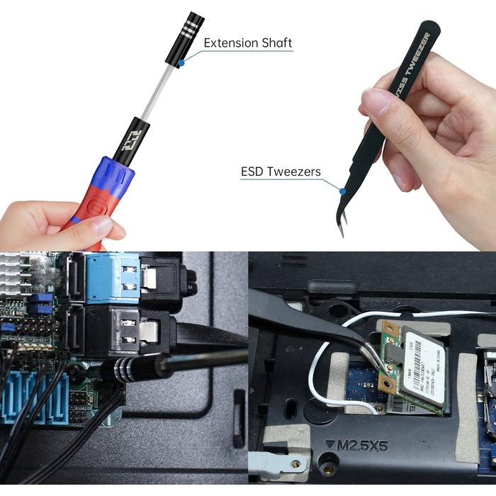 JAKEMY Мініатюрний електричний набір викруток E21-B з регулюванням крутного моменту, акумуляторний, для дрібної механіки, з LED-підсвічуванням, USB-C зарядка для ПК, ноутбука, окулярів, годинників, камери