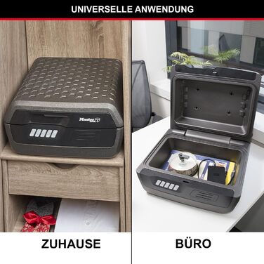 Сейф Master Lock вогнестійкий та водонепроникний з ключем, потрійний захист (пожежа, вода, авіаперевезення), 4.9л, 15.6 x 36.2 x 33 см