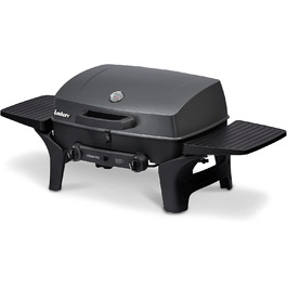 Enders® Gas Grill URBAN PRO, Table Grill, Grilling, Cooking, and Baking Function, 2 Stainless Steel Burners, Small, Grill Thermometer, Balcony, Camping Grill, Aluminum Cast Housing + Lid, #2060
