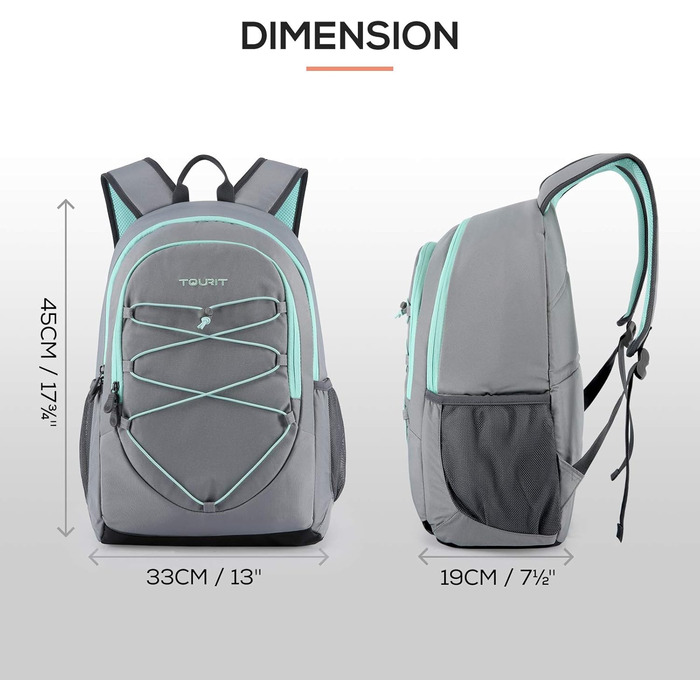 25L Cooler Backpack, Waterproof Cooler Backpack, Ultralight Backpack for Picnic, Camping, Hiking, BBQ (Gray)