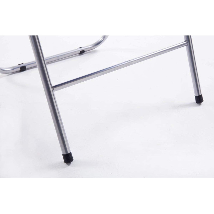 CLP Folding Chair Felix I Padded Folding Chair with Faux Leather Upholstery, Color: (Blue/Silver)