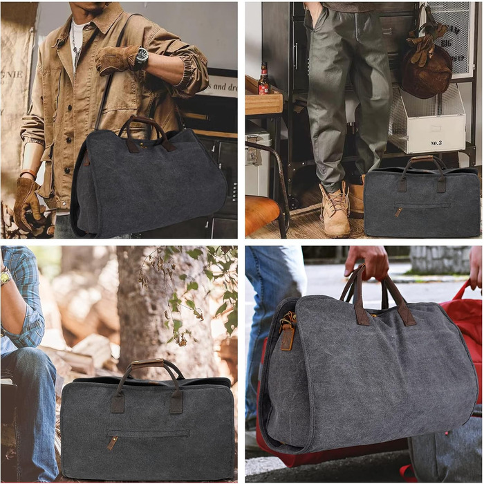 Дорожній костюм-органайзер 2-в-1 American Casual Canvas Leder для одягу та аксесуарів, чорний