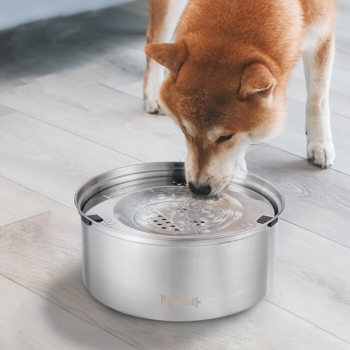 Миска для собак без облизування, нержавіюча сталь, миска для пиття собак Anti-Schlabber, неслизька та витокостійка миска для собак, маленьких та середніх собак (3L+1L)